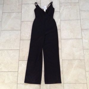 Three Pink Hearts Black NWT Strappy Jumpsuit